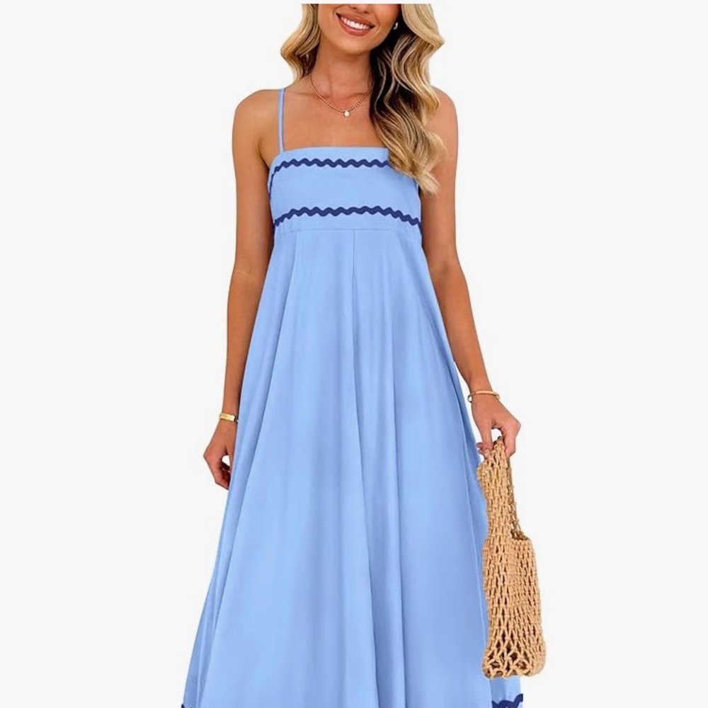 New spaghetti strap summer maxi dress